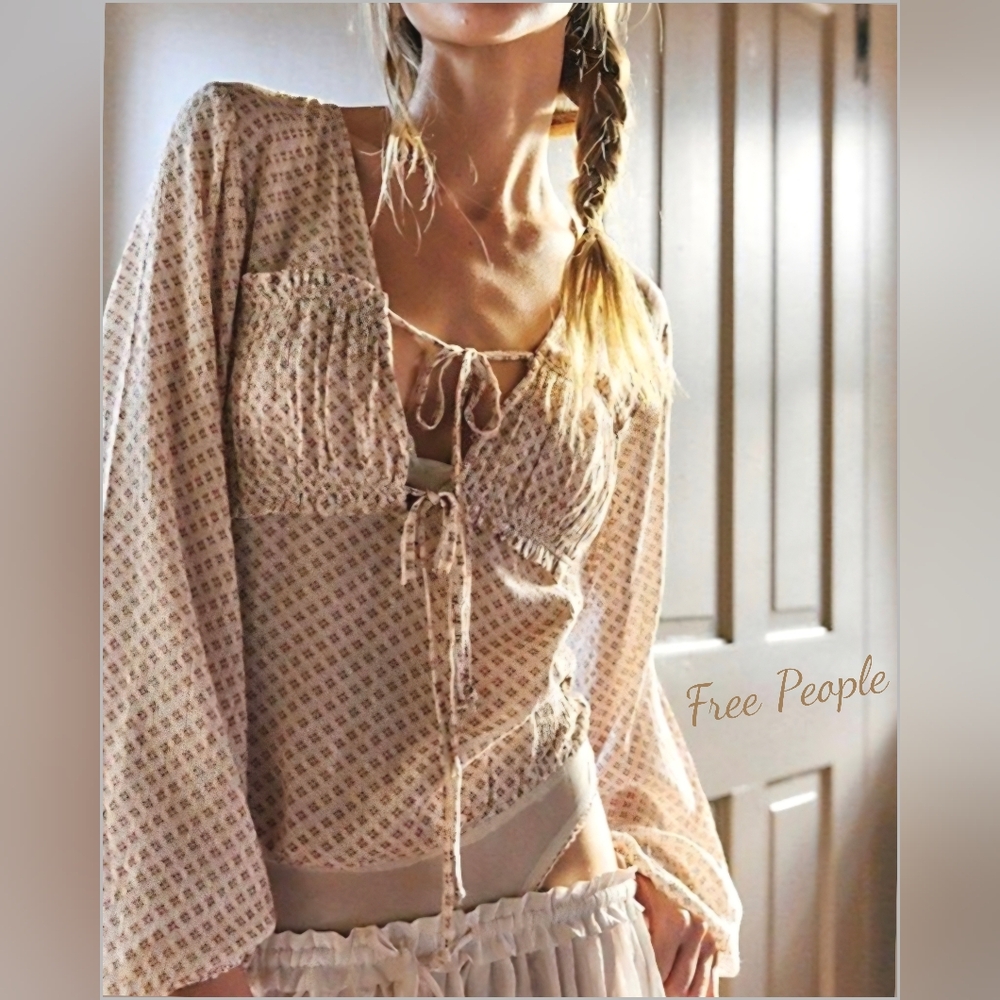 Free People Sunny Meadows Body Suit Tea Combo Creme Size XS NWT